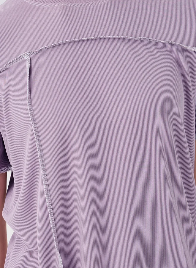 Take Two Textured Round Neck Short Sleeve T-Shirt