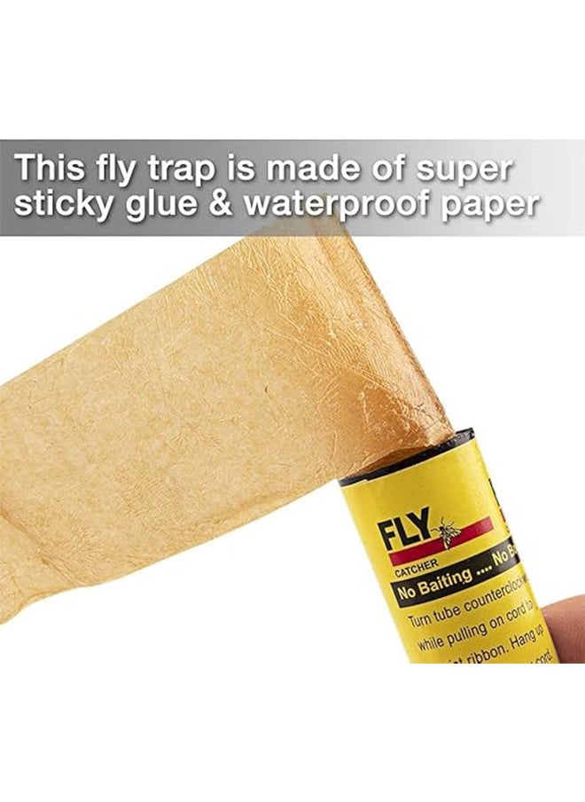 GREEN KILLER - 12 Pcs Fly Catcher Sticky Tape, Fly Paper Without Insecticides, Indoor Fly Trap, Kitchen Sticky Fly Trap for Indoor or Outdoor Use - Image 1