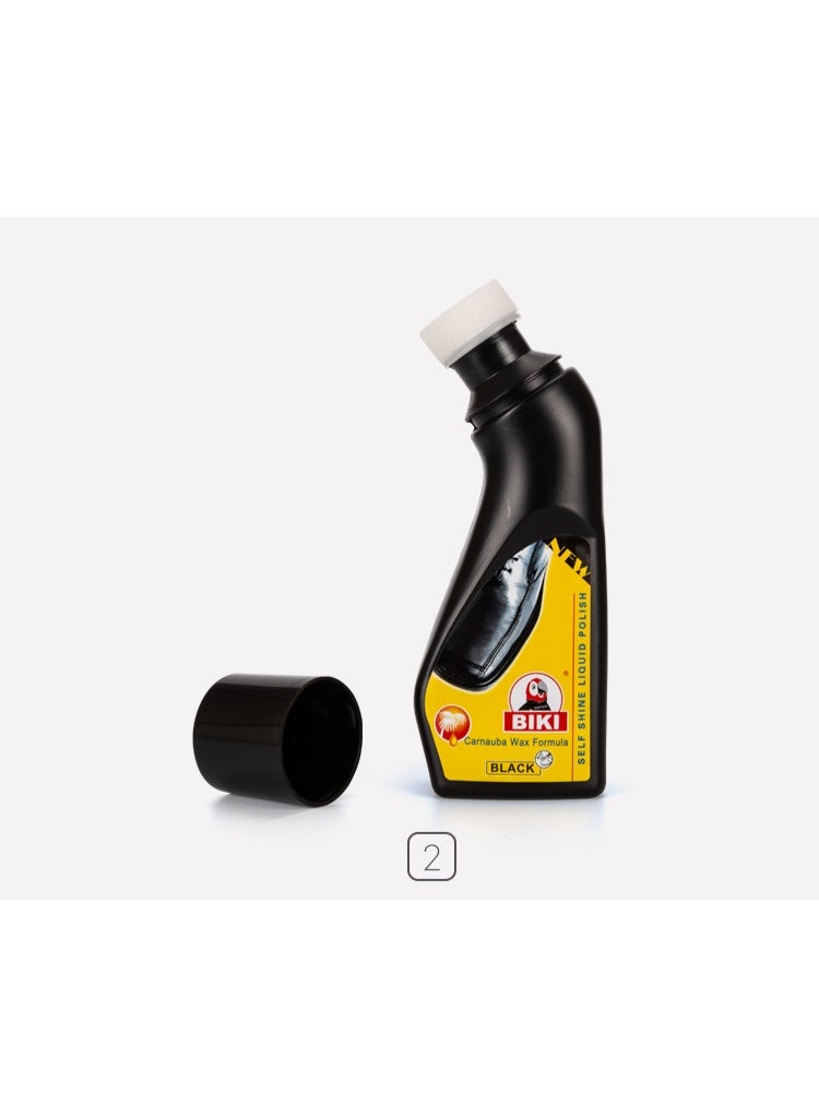 Biki Self Shine Liquid Shoe Polish Camauba Wax Formula Black 75 ML - Image 3
