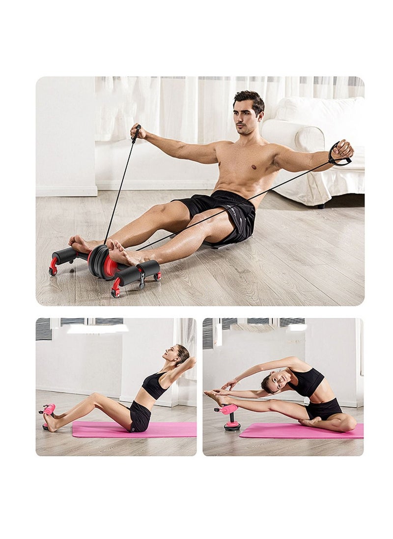 ULTIMAX - 7-in-1 Abdominal Wheel Roller with Knee Pad and Resistance Bands, Push up Bar Sit up Assistant Exercise Equipment - Image 1