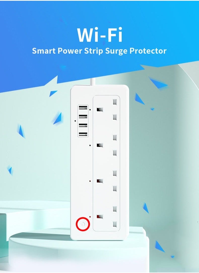 Captaintech Power Strip Surge Protector with USB-C (3.0A),  Power Strip with 4 Outlets 4 USB Ports (5V/3.4A), Desktop Charging Station, Compact for Home,Travel,Office(White 1 Pack)  - Image 2