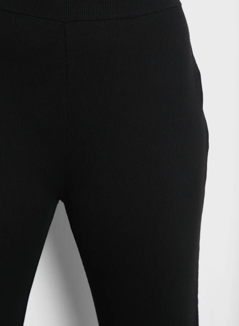 Simply Be Ribbed Wide Leg Trousers