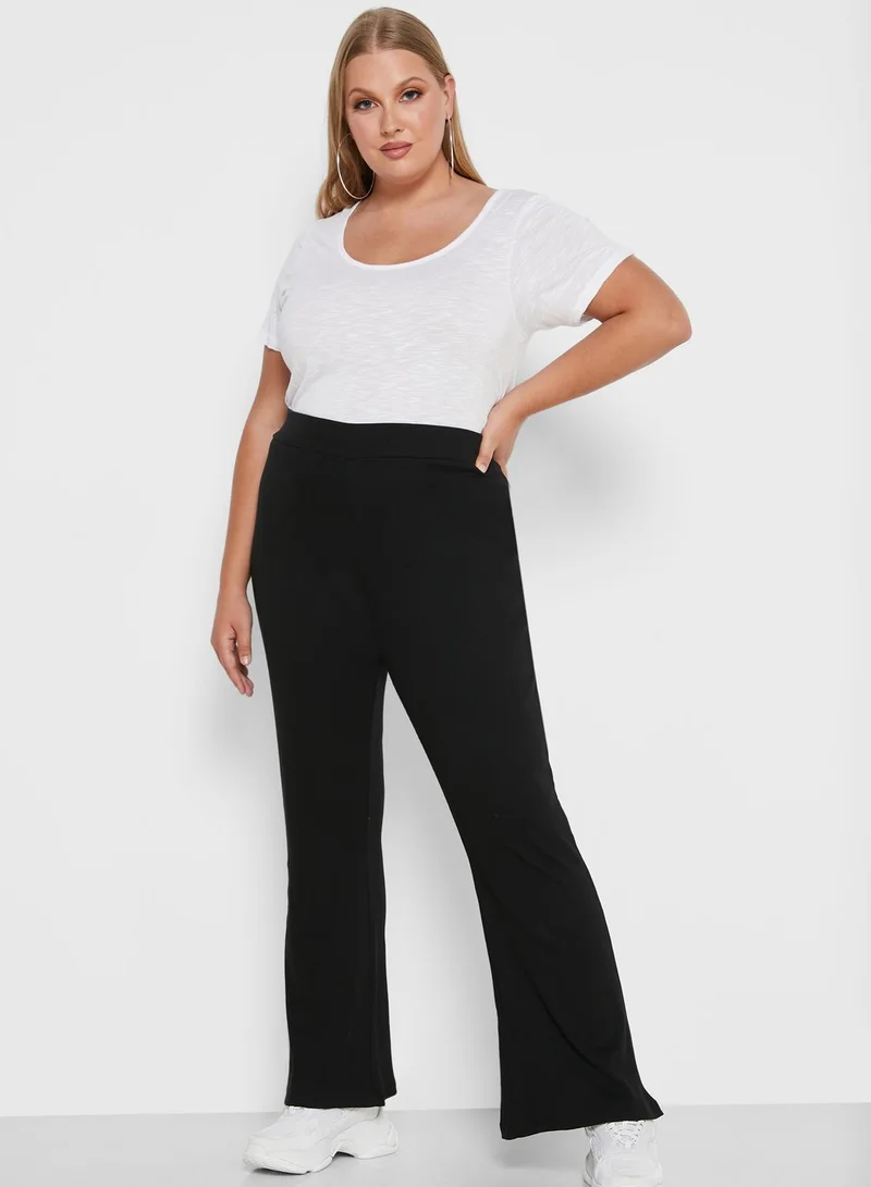 Simply Be Ribbed Wide Leg Trousers