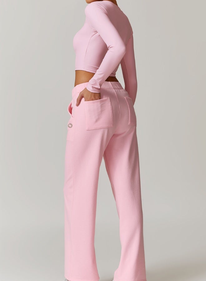 KAWN.YOGA Womens Mid Waist Oversized Wide Leg Joggers  - Image 4