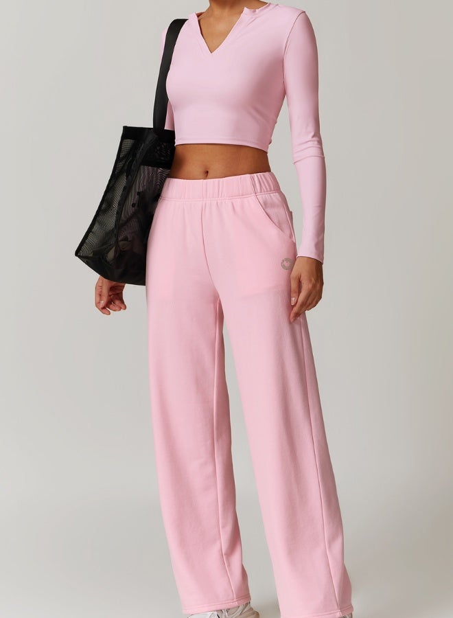 KAWN.YOGA Womens Mid Waist Oversized Wide Leg Joggers  - Image 5