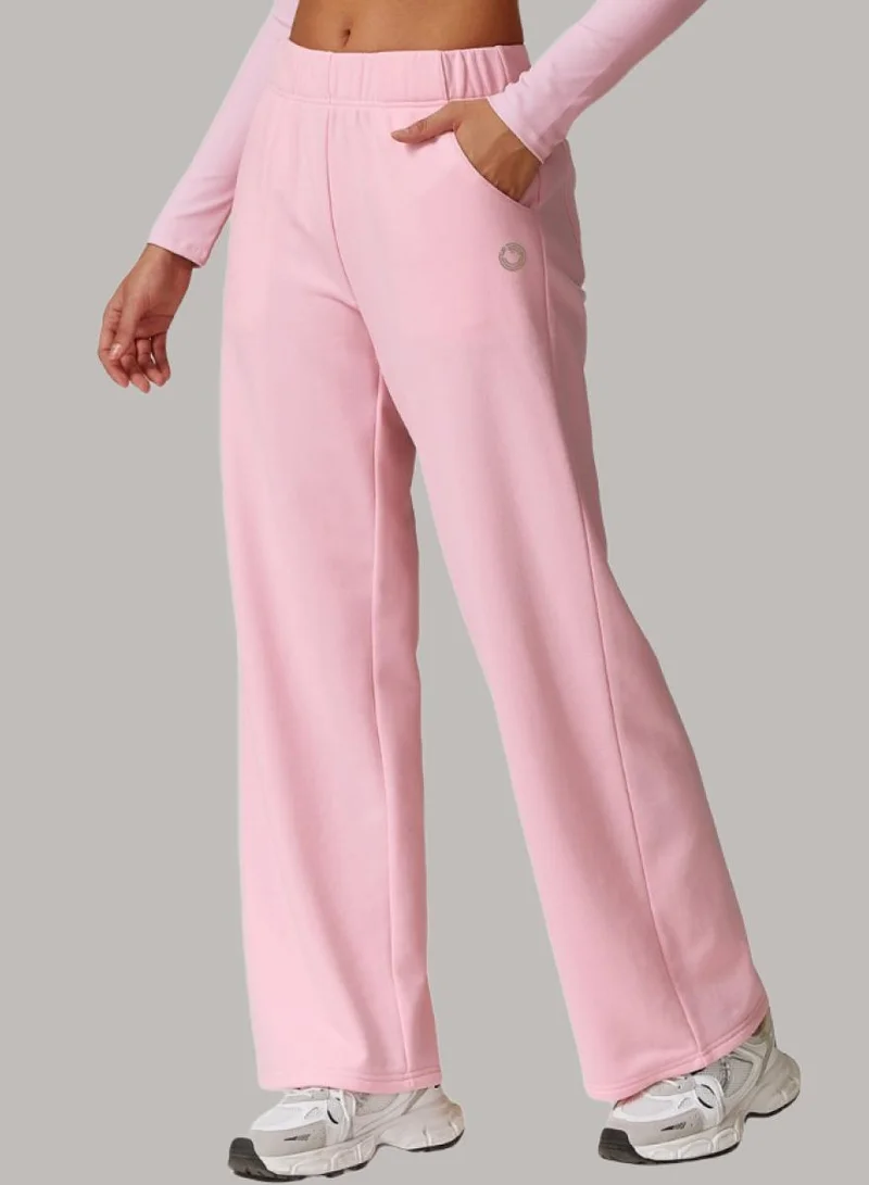 Womens Mid Waist Oversized Wide Leg Joggers