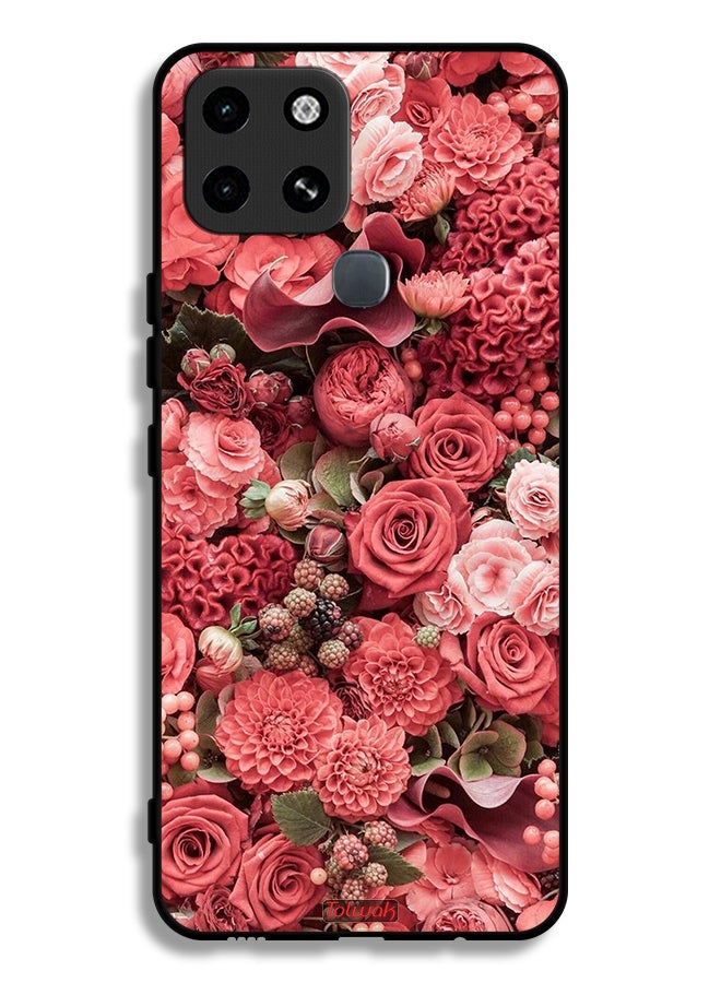 Tolwak Infinix Smart 6 Protective Case Cover Peach Roses - Image 2
