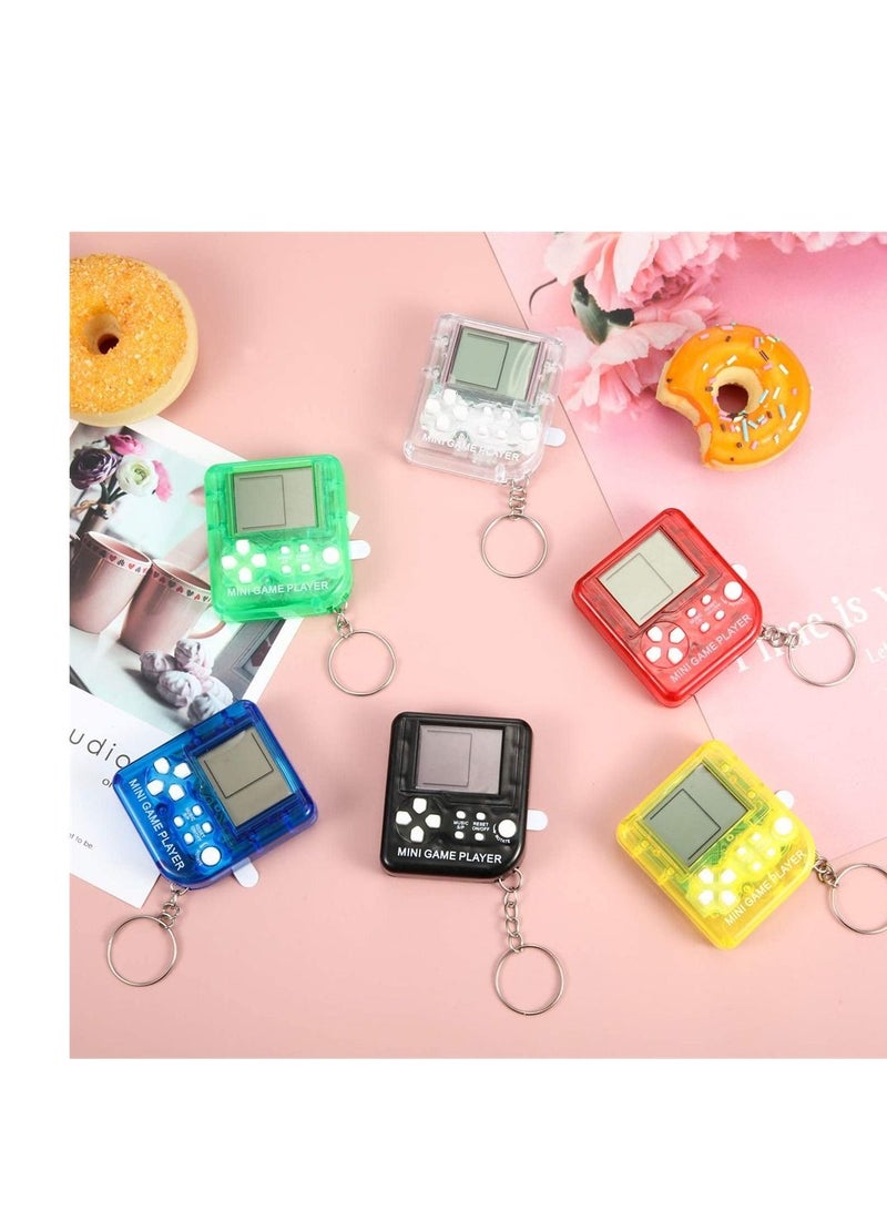 SYOSI 6 Pieces Brick Game Console Keychain Mini Brick Game Toy Keychain Classical Portable Game Console With Hanging Chain Birthday Party Favor  - Image 4