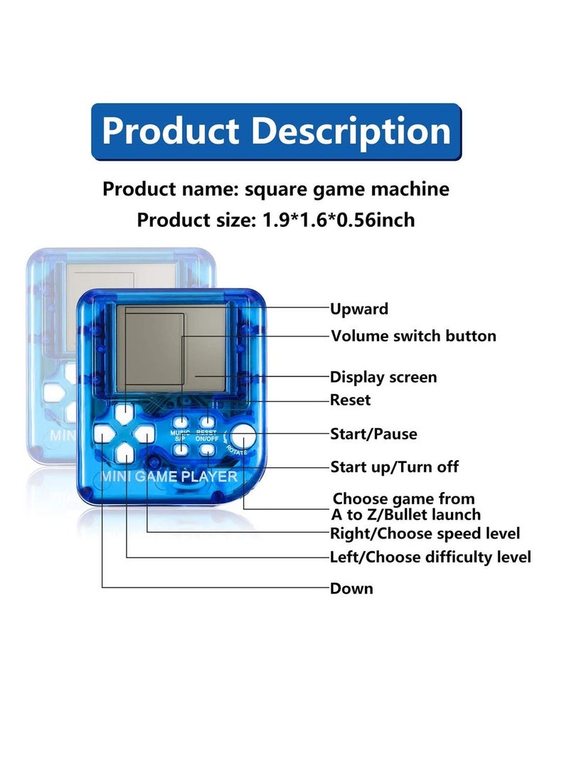 SYOSI 6 Pieces Brick Game Console Keychain Mini Brick Game Toy Keychain Classical Portable Game Console With Hanging Chain Birthday Party Favor  - Image 2