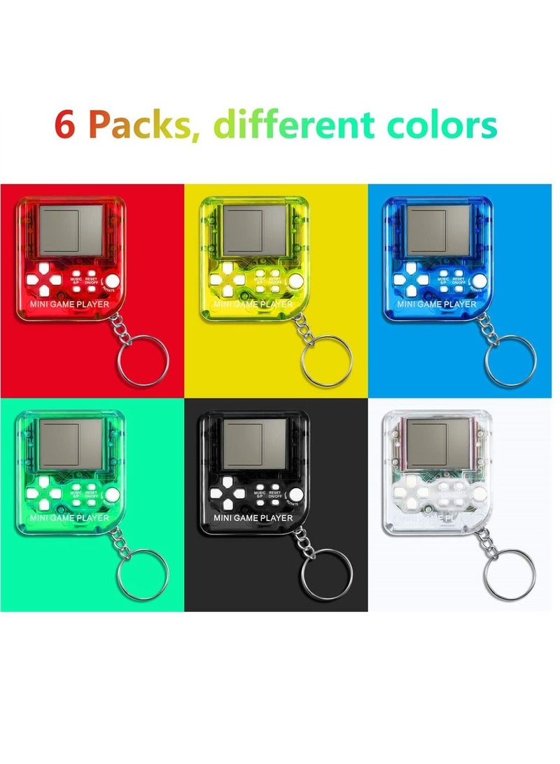 SYOSI 6 Pieces Brick Game Console Keychain Mini Brick Game Toy Keychain Classical Portable Game Console With Hanging Chain Birthday Party Favor  - Image 3