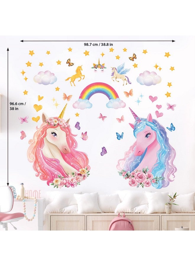 DECOWALL SG2-2322 Large Unicorn Wall Decals Rainbow Clouds Wall Stickers for Kids Baby Girls Bedroom Living Room Nursery Living Room Decor - Image 5
