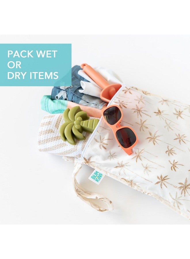 Bumkins Waterproof Wet Bag, TSA Approved Packing Pouches, Reusable Grocery Shopping Tote, Travel, Beach, Pool, Gym Clothes, Swimsuit, Cloth Diaper, Pump Parts, Toiletry, Washable, 5-pc Set Palm Trees - Image 4