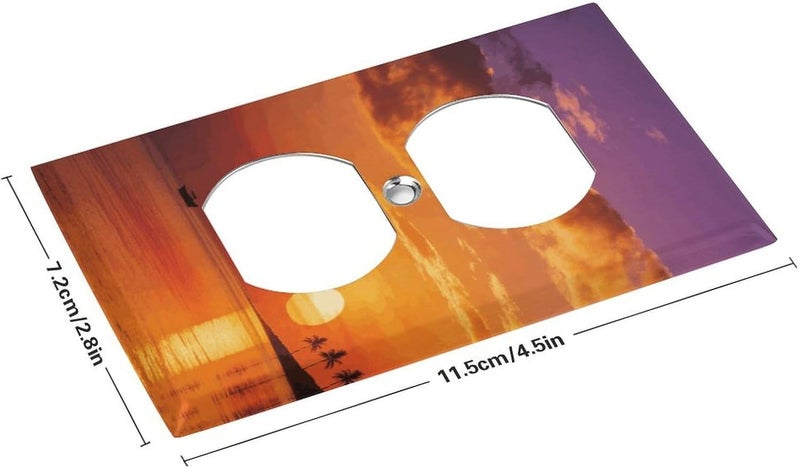 Boat Returning Under Coconut Trees Metal Wall Plate，Standard Size,Switch Plate Outlet Cover,Light Switch Cover Plate for Electrical Outlets,Electrical Outlet Covers Plates for Receptacle Light Switch - Image 2