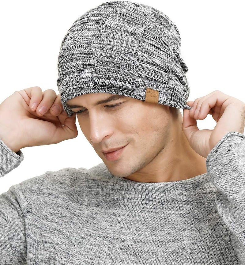 Vgogfly Slouchy Beanie for Men Winter Hats for Guys Cool Beanies Mens Lined Knit Warm Thick Skully Stocking Binie Hat - Image 4