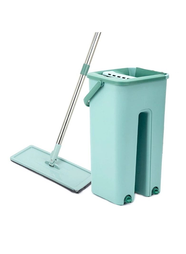 Scratch Flat Mop with Bucket, Cleaning Squeeze Hand Free Floor Mop, Extra 2 Reusable Mop Pads
Flat Mop and 2 in 1 Bucket,Cleaning Mop Set Cleaning Mop,Floor Mop Mop Cleaning System Cleaner  - Image 4