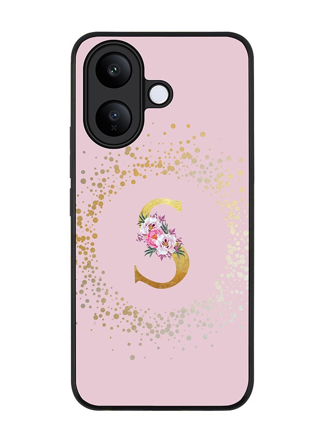 Stylizedd For vivo V60 Lite 5G / V60 Lite 4G Case,Slim fit Camera Protection, Shockproof Thin Phone cover  - Custom Monogram Floral - S  (Pink ) - Image 1