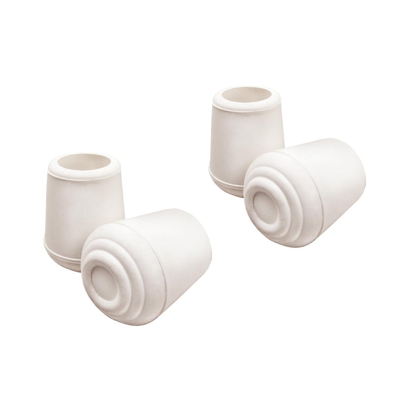 SoftTouch أغطية أرجل كراسي معدنية قابلة للطي من مطاط سوفت تاتش 1/2"، بيضاء (عبوة 4) - Image 1