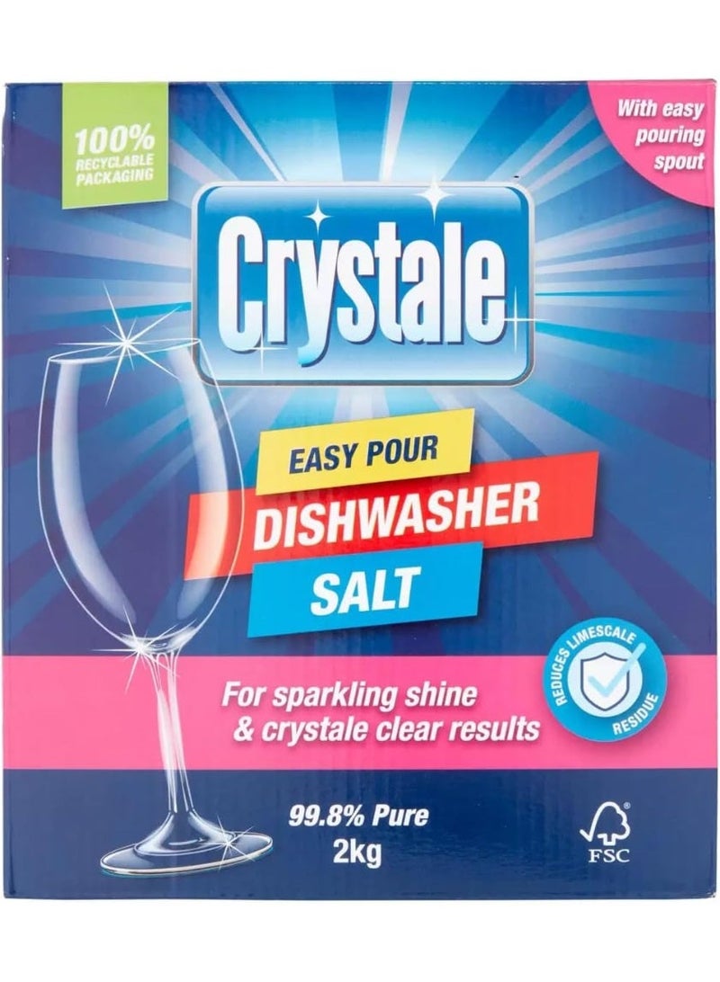 Crystale Dishwasher Salt, 2 kg Suitable for All Dishwashers - Image 1