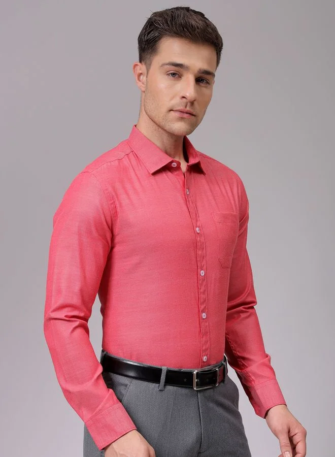 شركة المرآب الهندية Men Slim Fit Solid Full Sleeves Cutaway Collar Formal Shirt
