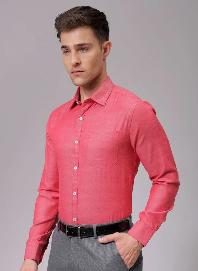 شركة المرآب الهندية Men Slim Fit Solid Full Sleeves Cutaway Collar Formal Shirt