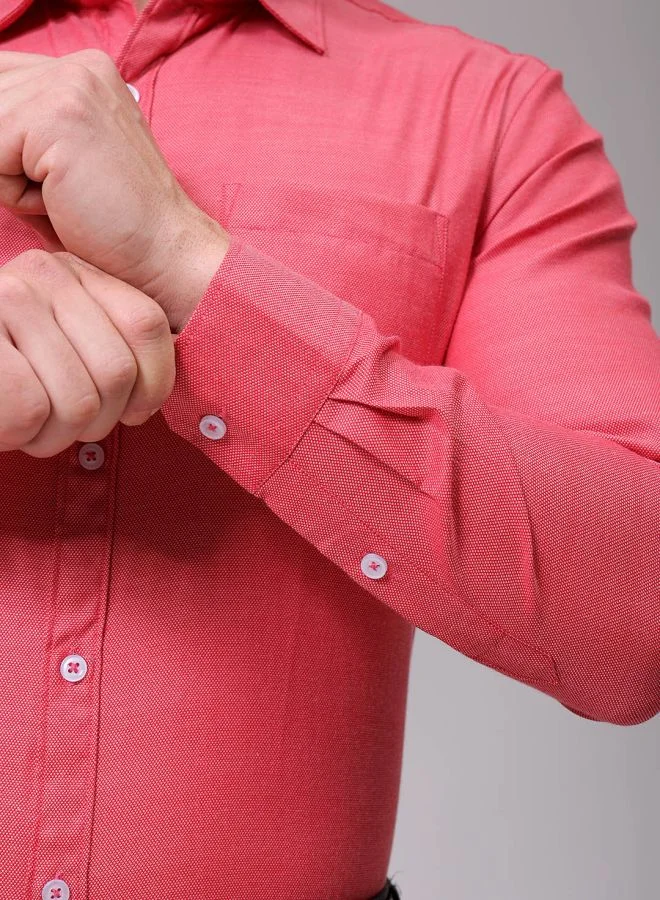 شركة المرآب الهندية Men Slim Fit Solid Full Sleeves Cutaway Collar Formal Shirt