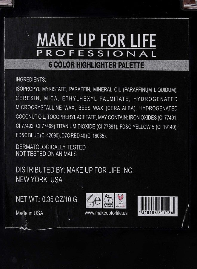 Make Up for Life 6 Colore Highlighter Palette No-01, Multicolor, 10g - Image 5