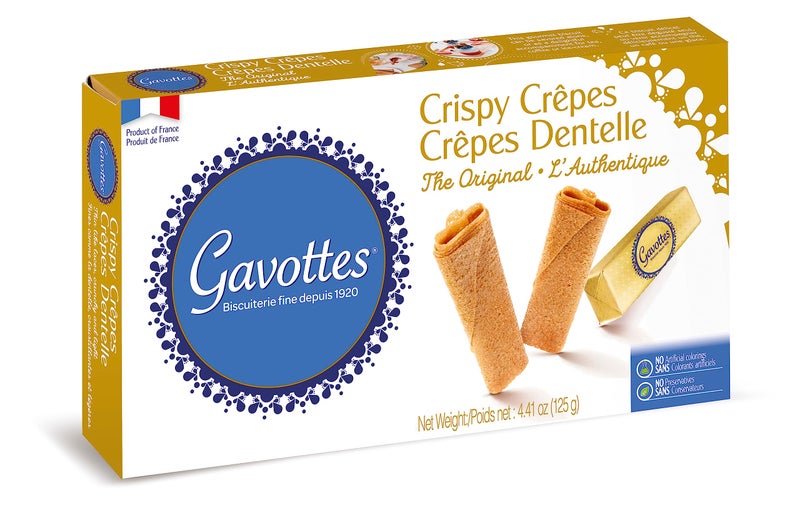 Gavottes Gourmet French Lace Crispy Crepes - Individually Wrapped | Ready-to-eat Crispy Crepes | Gavottes Crispy Crepes From France | The Original Crepes Dentelle (24 Crepes/4.41oz) - Image 1