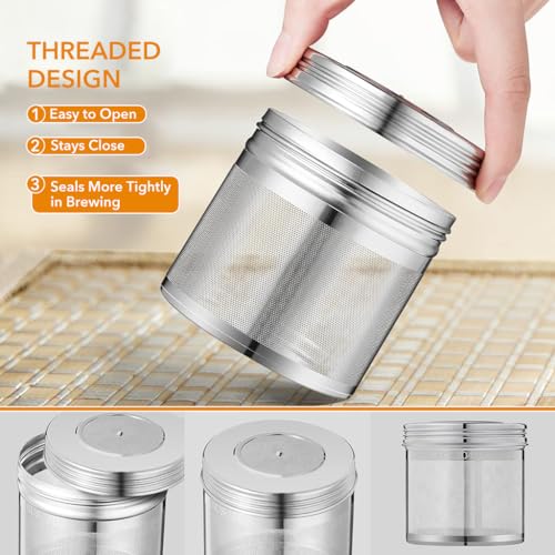 Supvox® Tea Infuser 3" Large Infuser with Lid & Lifting Chain Stainless Steel Tea Infuser Tea Strainer for Spice, Chamomile, Green Tea Loose Leaves Fine Mesh Strainer for Large Tea Pots, Cooking Pot - Image 5