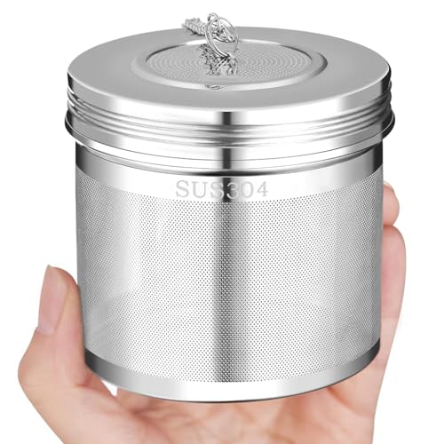Supvox® Tea Infuser 3" Large Infuser with Lid & Lifting Chain Stainless Steel Tea Infuser Tea Strainer for Spice, Chamomile, Green Tea Loose Leaves Fine Mesh Strainer for Large Tea Pots, Cooking Pot - Image 1