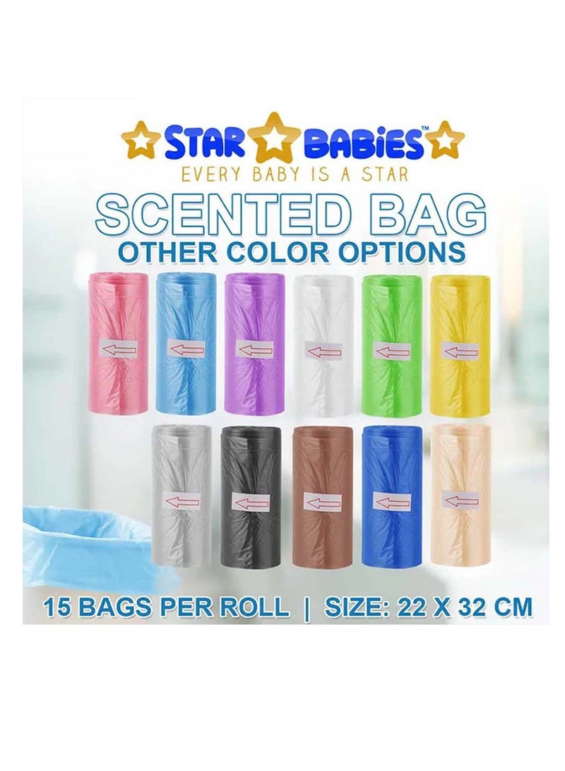 Star Babies - Combo Pack of 2- Disposable Changing Mat Pack of 36 with Scented Bag (5 Pcs w/Dispenser) - Blue/White - Image 4
