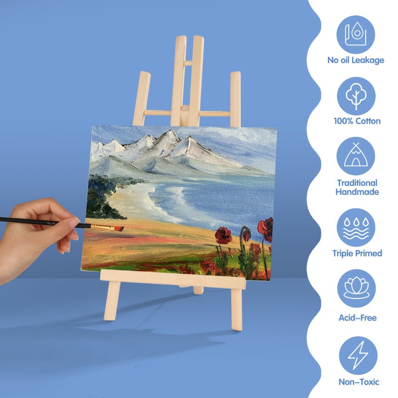 ESRICH Canvas Boards for Painting, 5 Pack Canvases for Painting 8x10 Cotton Primed Acid Free Blank Canvas Panels for Oil Paint, Watercolor, Acrylic Paint, Gouache and Tempera. - Image 3