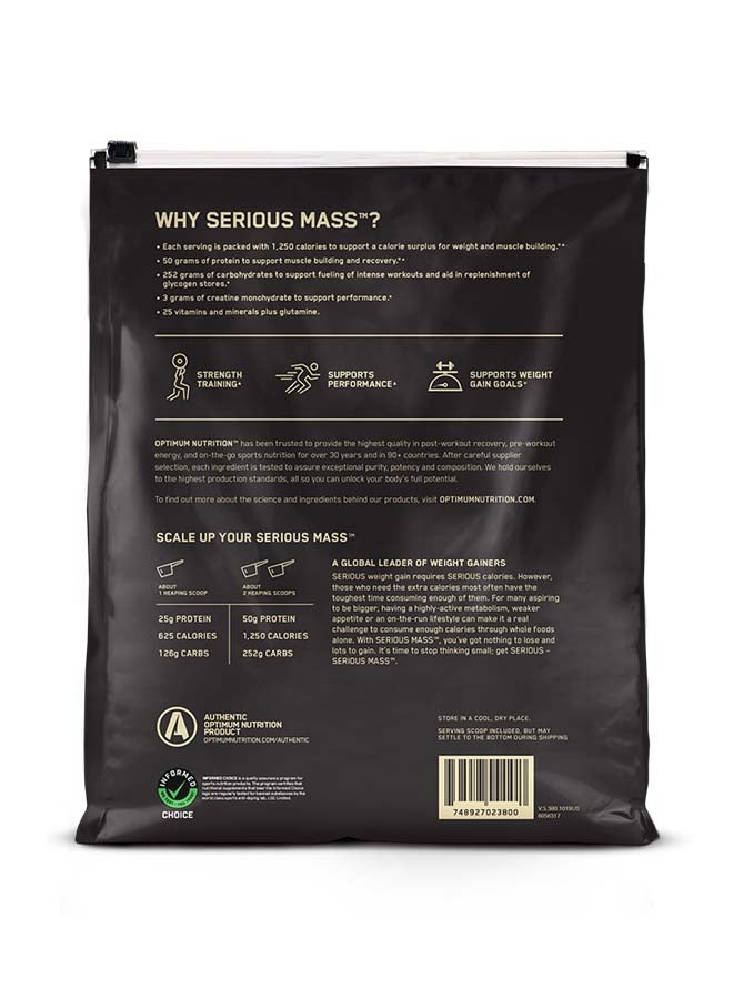 أوبتيموم نيوتريشن سيريوس ماس عالي البروتين - شوكولاتة 12 رطل - 16 حصة - Image 2