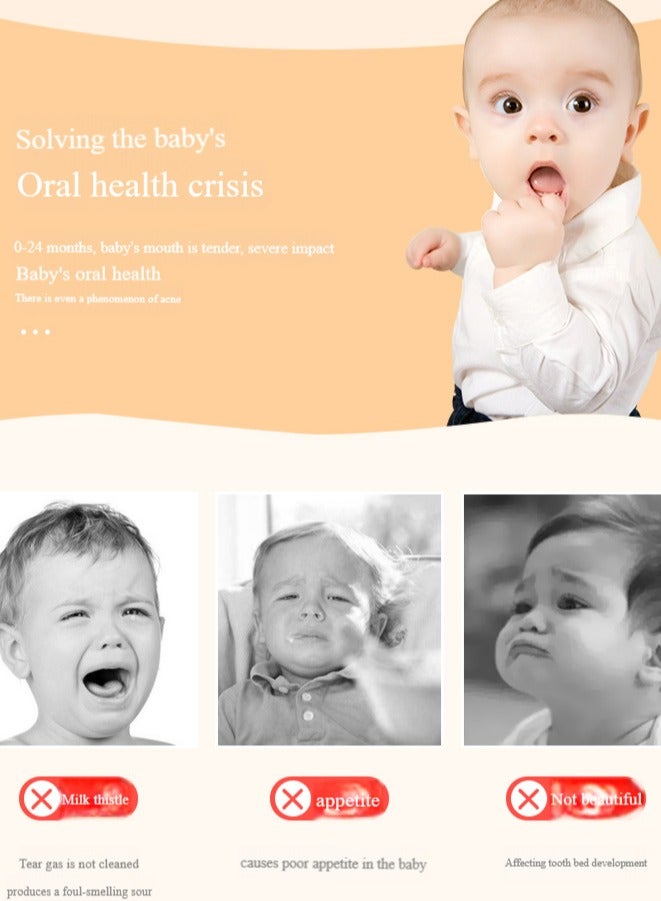 Baby toothbrush, newborn tongue cleaner, gauze oral cleaning care tools to maintain oral health, baby disposable toothbrush to prevent tooth decay - Image 2