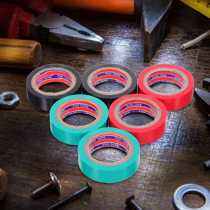 High Temperature Waterproof Insulation Electrical Tape Set 6pcs 16mm X 6m PVC - Image 5