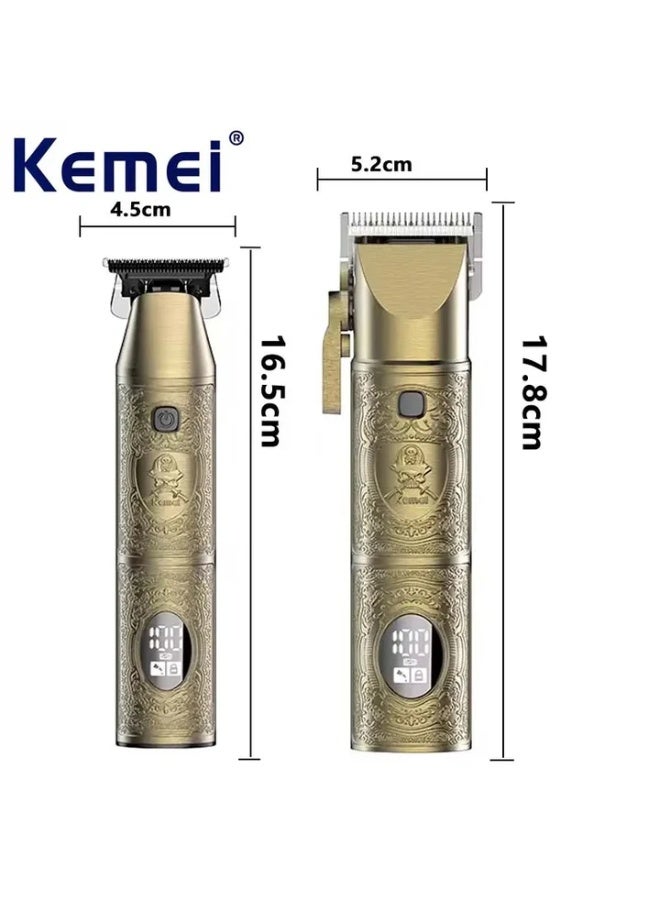 Kemei KM-2241 Professional Trimmer & Shaver – Dual-Use Blade, Metal Body, 120/100 Min Runtime, 2000/1200mAh Battery multicolour - Image 4