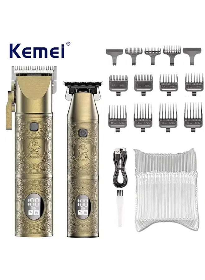 Kemei KM-2241 Professional Trimmer & Shaver – Dual-Use Blade, Metal Body, 120/100 Min Runtime, 2000/1200mAh Battery multicolour - Image 1