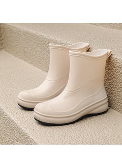 Generic Stylish Waterproof Womens Rain Boots rice white 