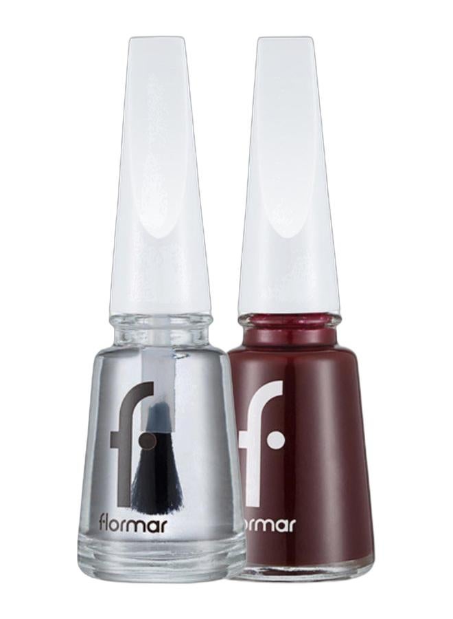 flormar Nail Enamel 301 Glass Effect & Classic Nail Enamel 311 Purple Scarlet Bundle - Image 1