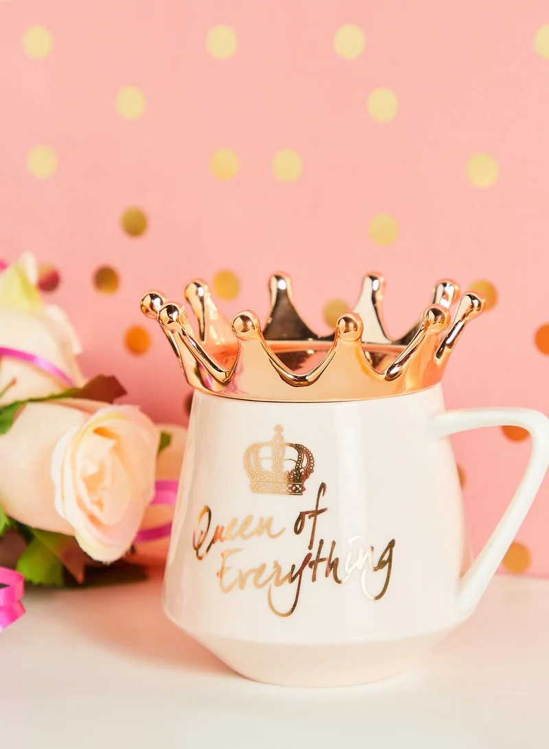 Pink Cactus Queen of Everything Crown Lid Mug