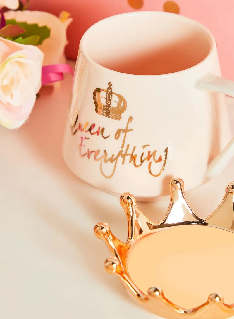 Pink Cactus Queen of Everything Crown Lid Mug