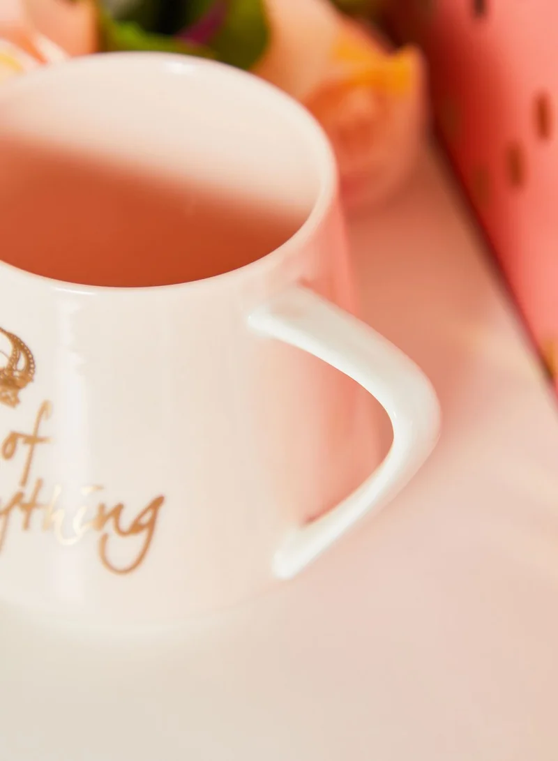 Pink Cactus Queen of Everything Crown Lid Mug