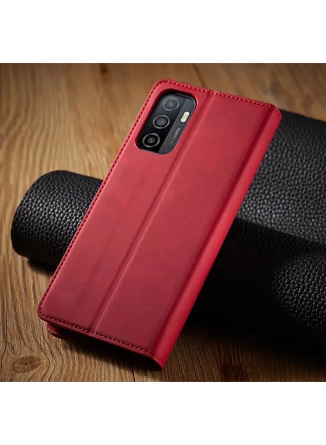 We Happy Leather Phone Cover for Samsung Galaxy Magnetic Wallet Flip Book with Card Slots  - Image 3