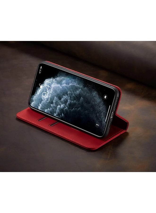 We Happy Leather Phone Cover for Samsung Galaxy Magnetic Wallet Flip Book with Card Slots  - Image 4