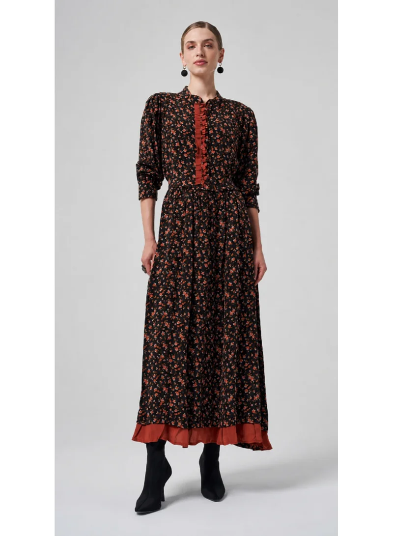 MissWhence Floral Maxi Cupra dress - Orange