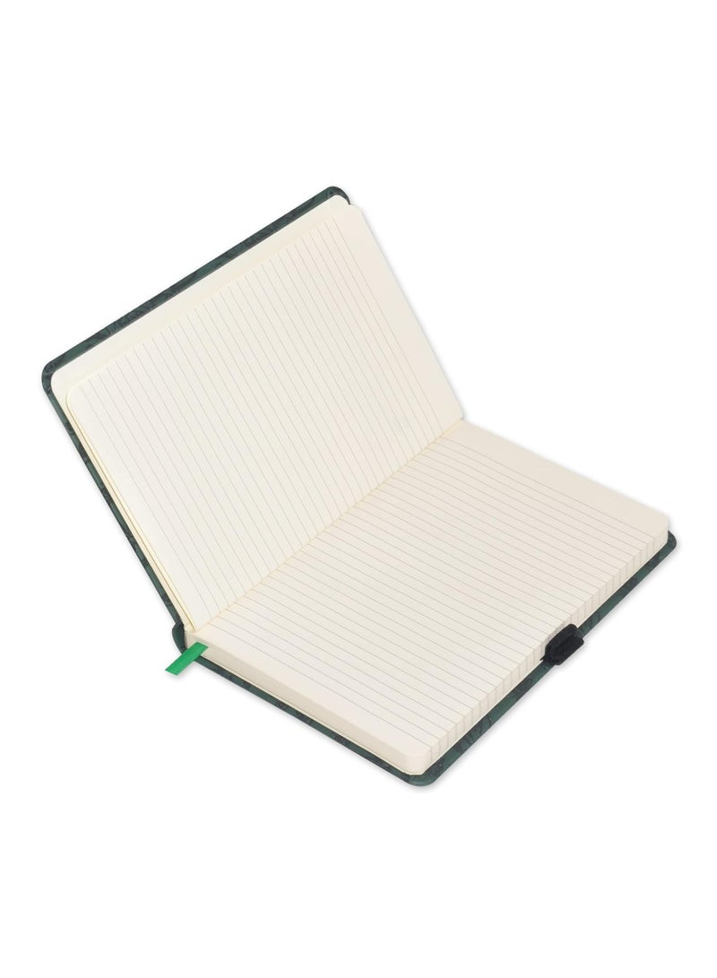 FIS Executive Notebook, Size 13x21CM, 96 Sheets Single Line With Elastic PU Window Green Design 6 -FSNBEX13X21GRD6 - Image 2