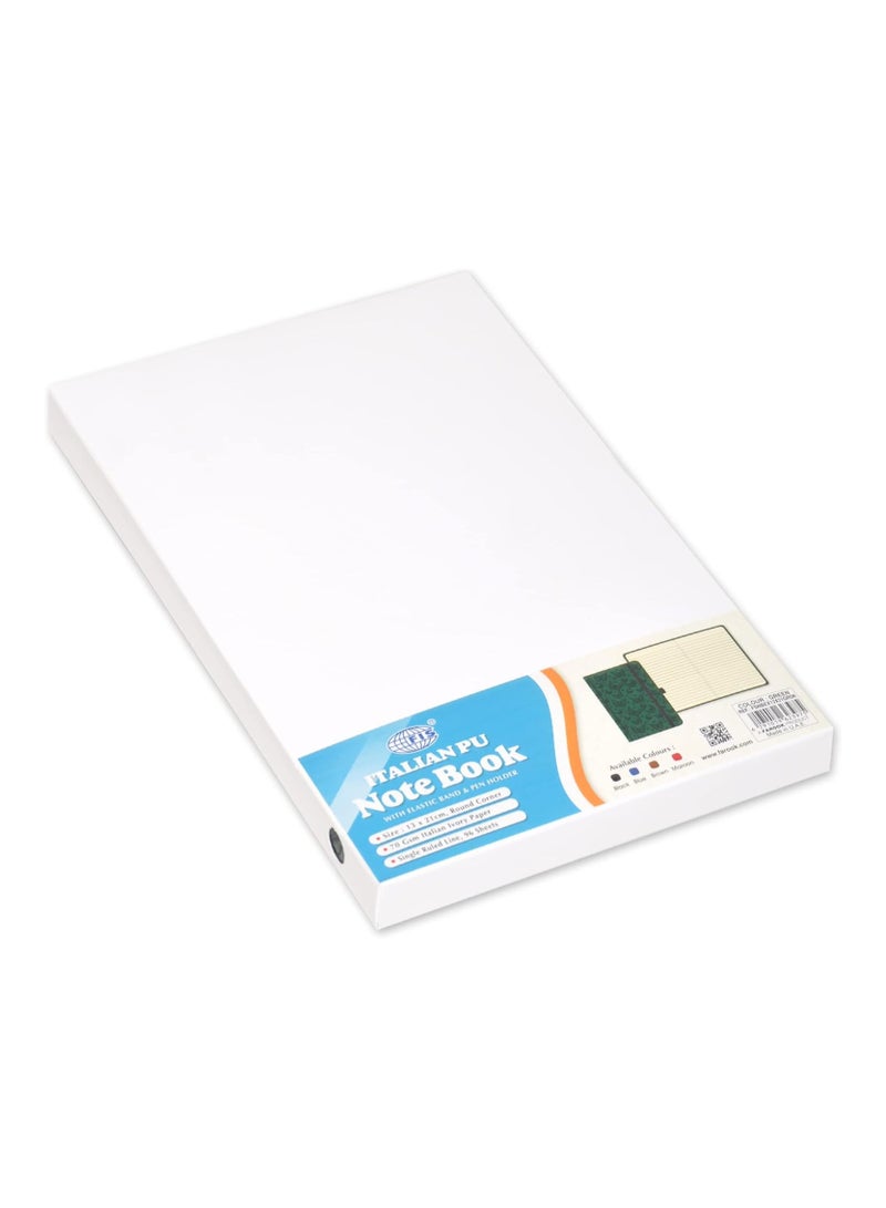 FIS Executive Notebook, Size 13x21CM, 96 Sheets Single Line With Elastic PU Window Green Design 6 -FSNBEX13X21GRD6 - Image 3