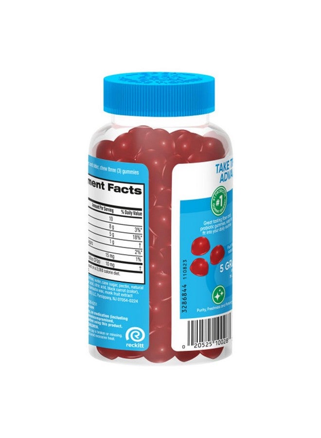 Digestive Advantage Prebiotic Fiber Supplement Strawberry Flavor Gummies with Probiotics for Women & Men Digestive Health, Adults Regularity and Gut Health, 60 Count (3 Pack) - Image 3