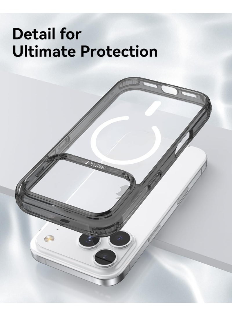 RAPTIC غطاء حماية شفاف لجهاز آيفون 17 برو ماكس متوافق مع ماغسيف [اختبار السقوط من ارتفاع 13 قدم] - أسود شفاف - Image 3