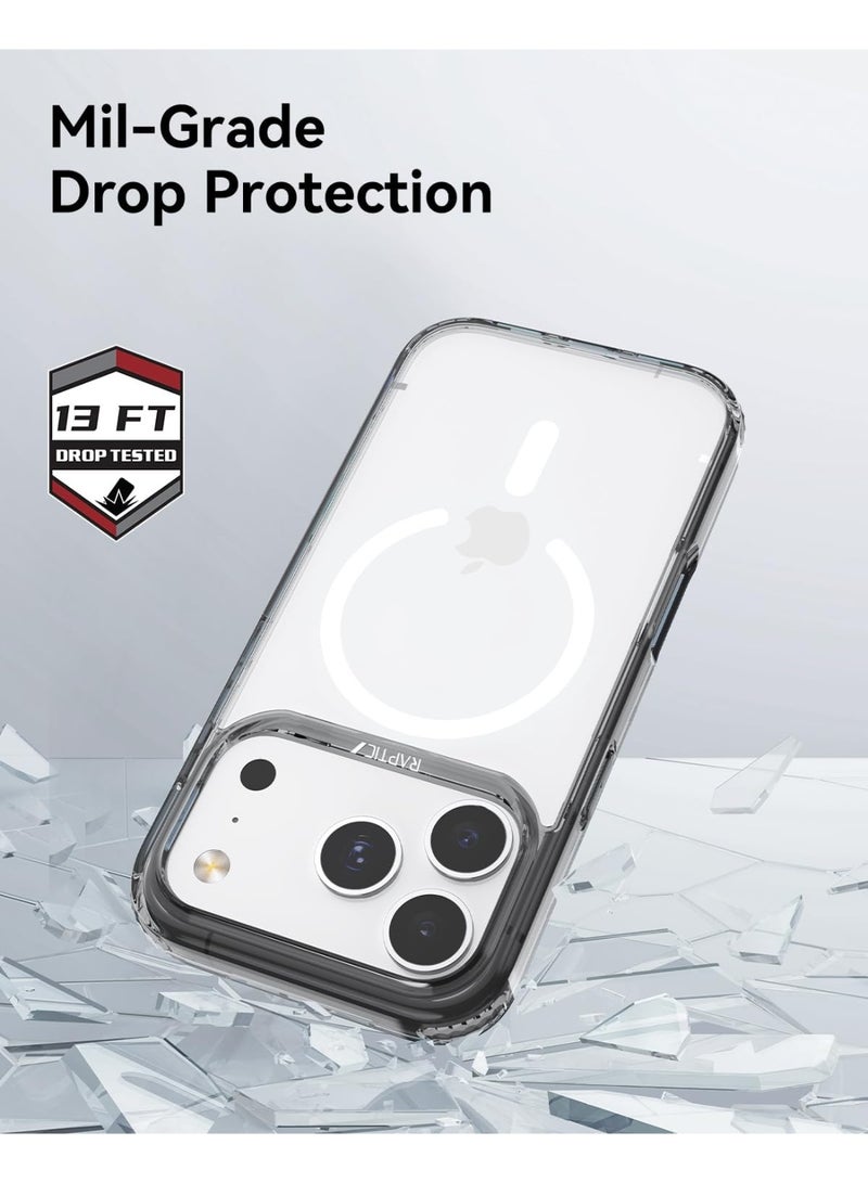 RAPTIC غطاء حماية شفاف لجهاز آيفون 17 برو ماكس متوافق مع ماغسيف [اختبار السقوط من ارتفاع 13 قدم] - أسود شفاف - Image 2