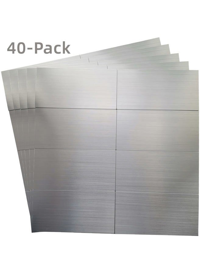 Crystiles 40-Pack 3"x6" Brushed Aluminum Peel and Stick Tile Backsplash Panels - Image 4